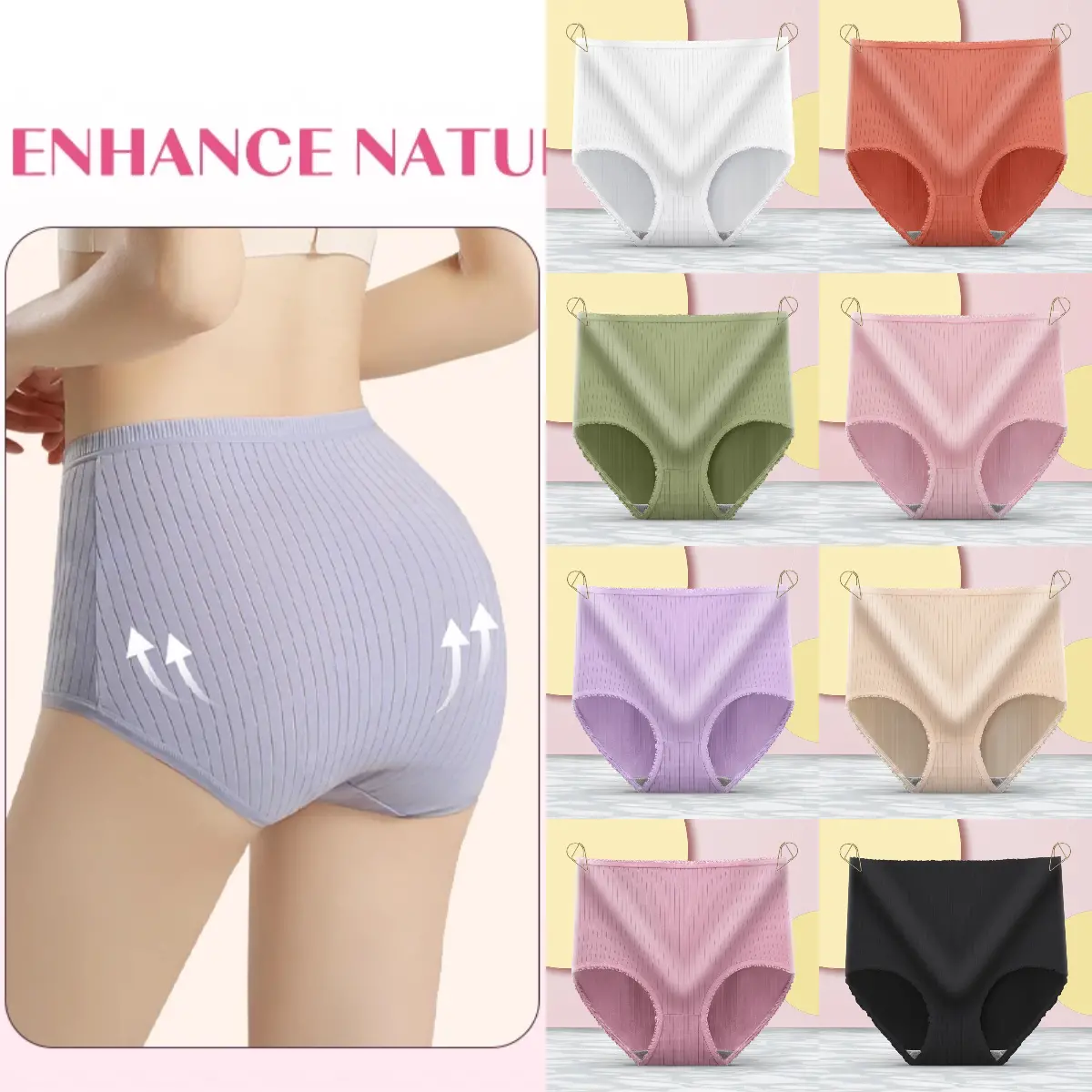 Women's High-Waisted Lace Panties – Comfortable, Breathable & Elegant Design