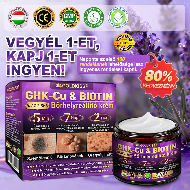 Made and shipped in Hungary ✨ 𝐆𝐎𝐋𝐃𝐊𝐈𝐒𝐒® 𝐆𝐇𝐊-𝐂𝐮 & 𝐁𝐈𝐎𝐓𝐈𝐍 𝟏𝟎-𝐢𝐧-𝟏 Skin Renewal Cream
