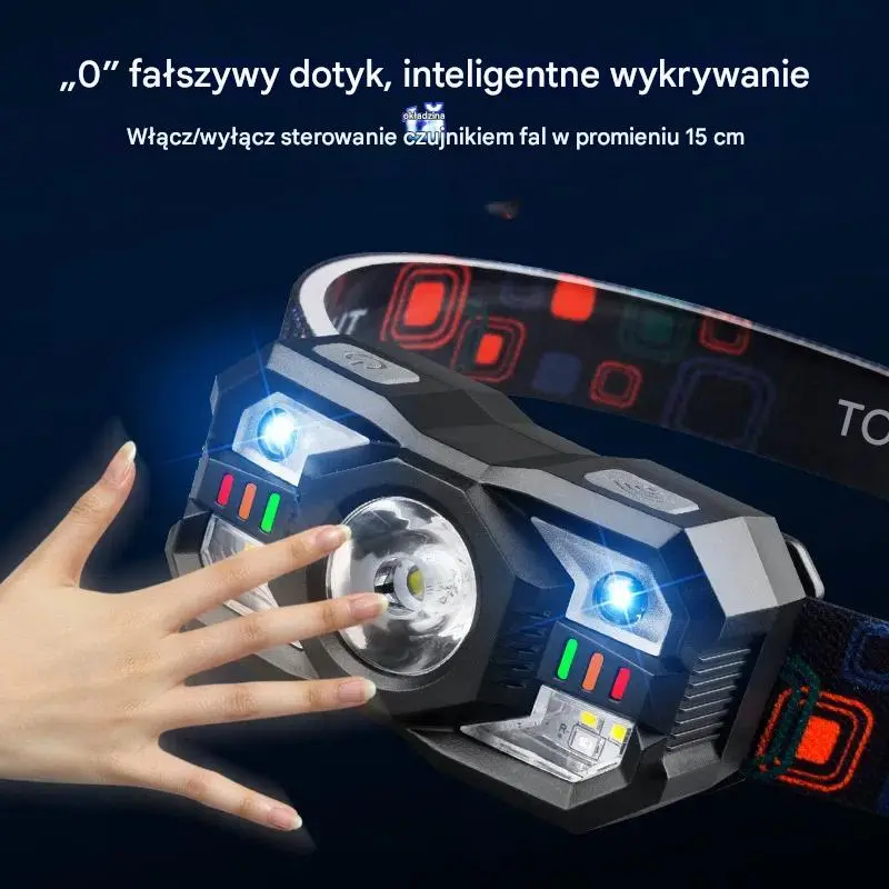 💡🌟【Kup 1, a otrzymasz 1 gratis】🔥🔥Inteligentna lampa indukcyjna o długim czasie pracy baterii, montowana na głowie, nocna latarka wędkarska