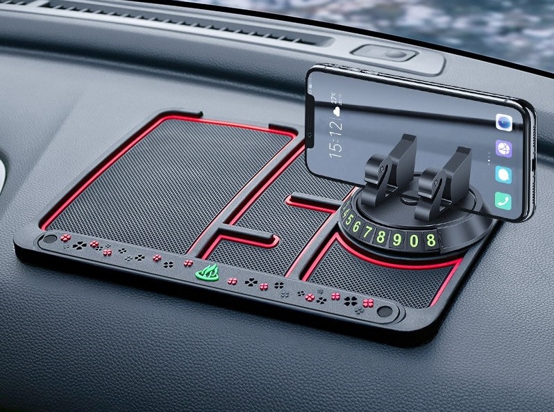 Alfombrilla Antideslizante con Soporte para Teléfono de Coche