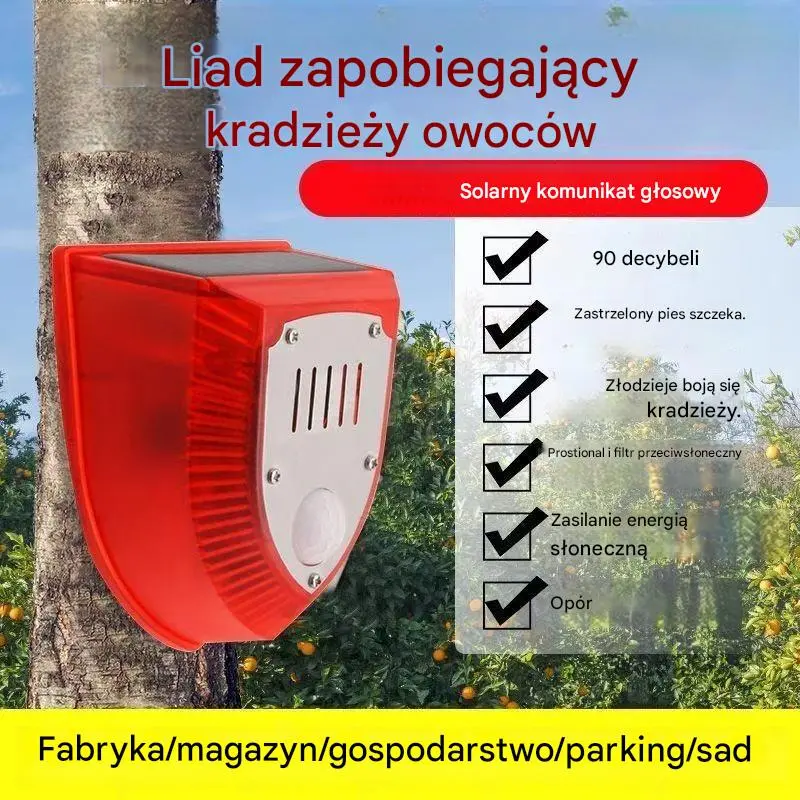 【🔥kup 1 otrzymaj 1 za darmo】📣Uniwersalny alarm dźwiękowy i świetlny odstraszający ptaki na energię słoneczną do sadów, stawów rybnych i pól ryżowych