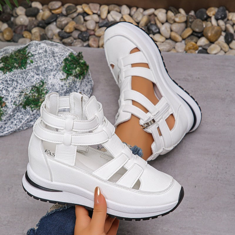 🔥Last day 50% off - Comfortable, lightweight wedge sandals with side zipper