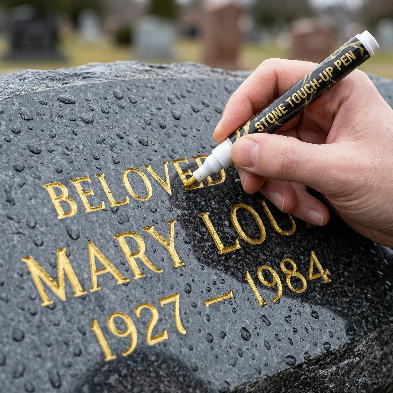 🐦Golden Tombstone Marker Pen for Restoring Faded Grave Inscriptions