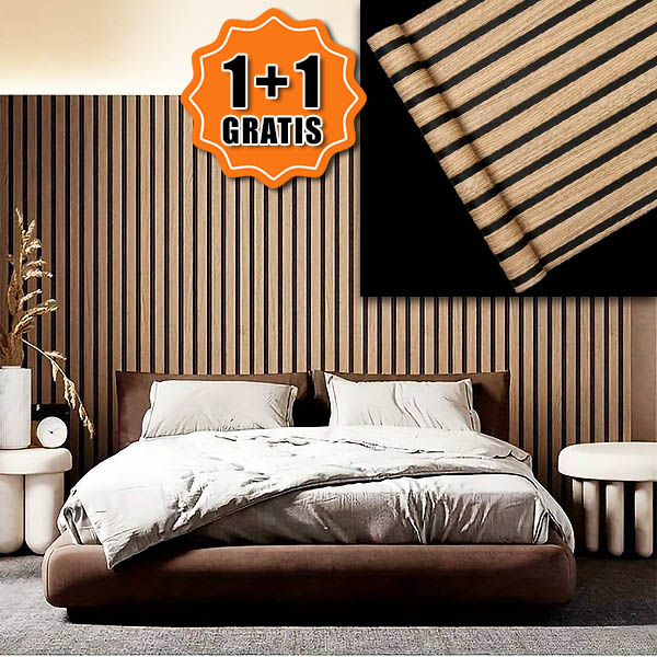 Natural wood effect wall sticker | LINEWALL 1+1 FREE