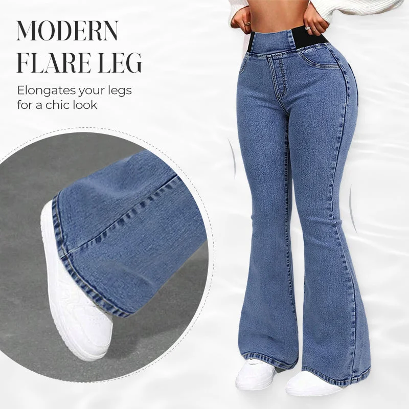 📢📢50% OFF!!⏰Women's high-waisted, elastic, A-line jeans
