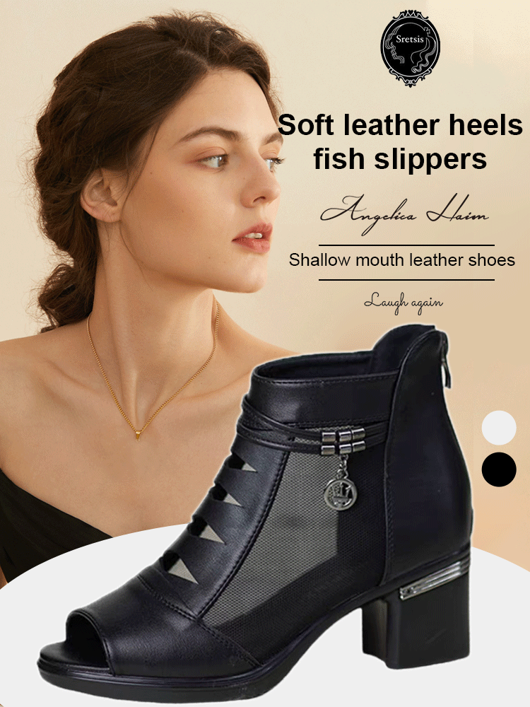 ✨Soft leather mid-heel sandals👡