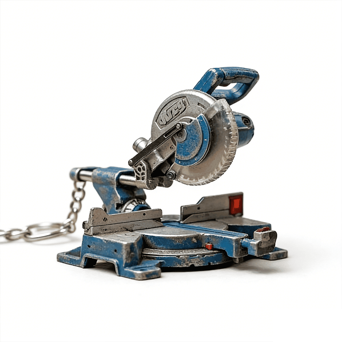 🛠️ 2-in-1 Mini Mitre Saw Keychain: Portable Cutting Tool + Collector's Item for Tool Enthusiasts