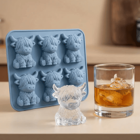 ⏳Last Day Special Price 1.9€!!🐮 Mini Highland Cow Ice Cube Mold – Cute 3D Ice for Drinks, Parties & Gifts