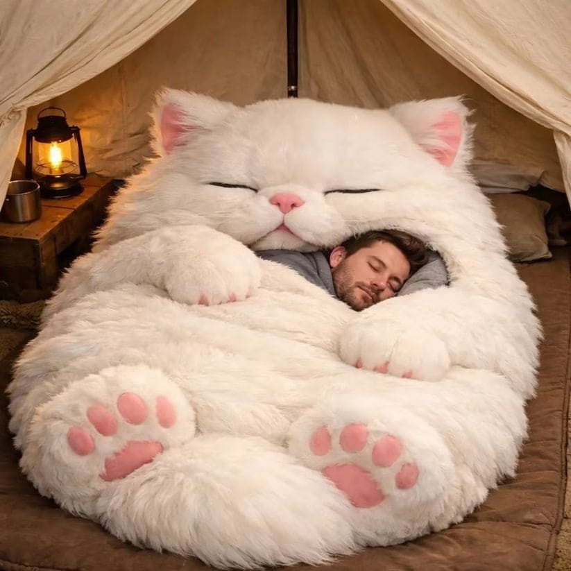 🔥Hot Sale 80% off✨🐱 Fluffy cat sleeping bag- Soft, Warm & Purrfectly Cozy 😴💤