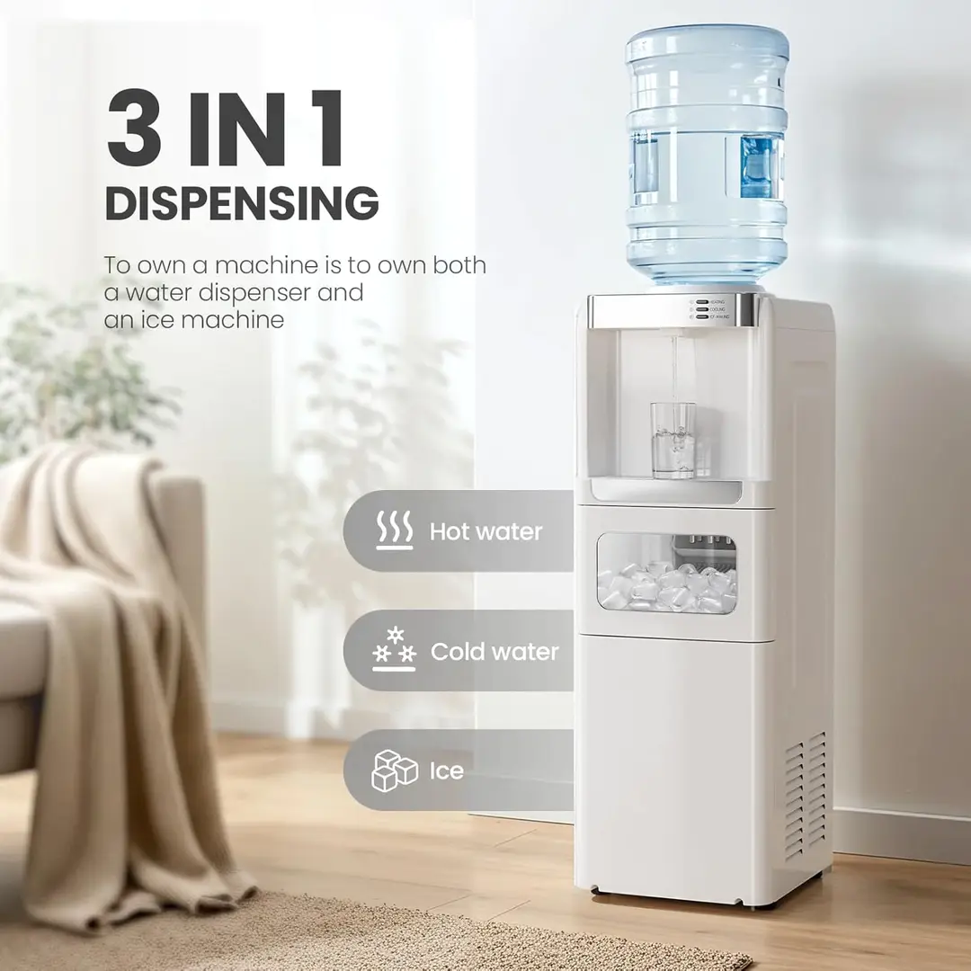 3-in-1 water dispenser with ice maker