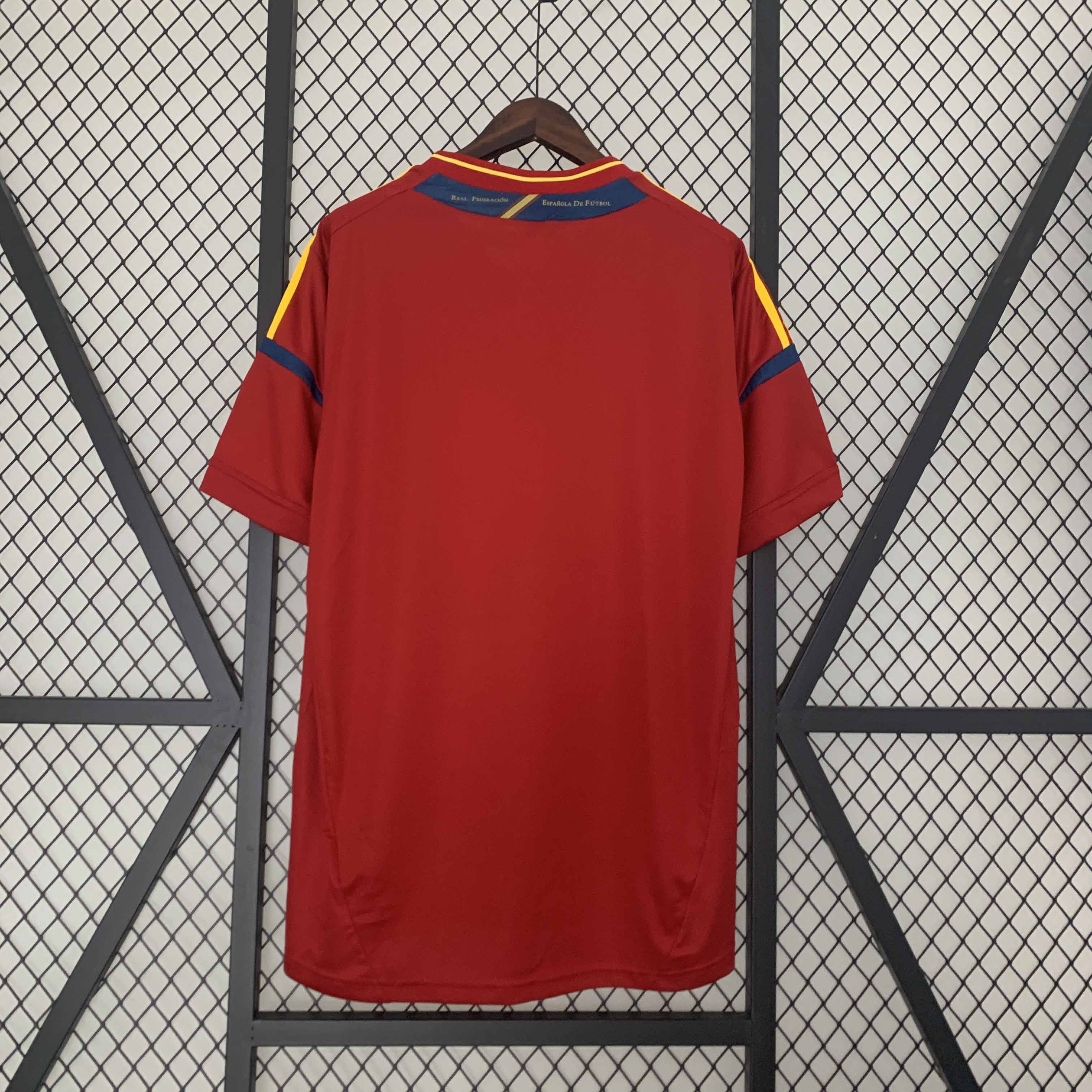 Spain 2012 Retro Home Football Jersey