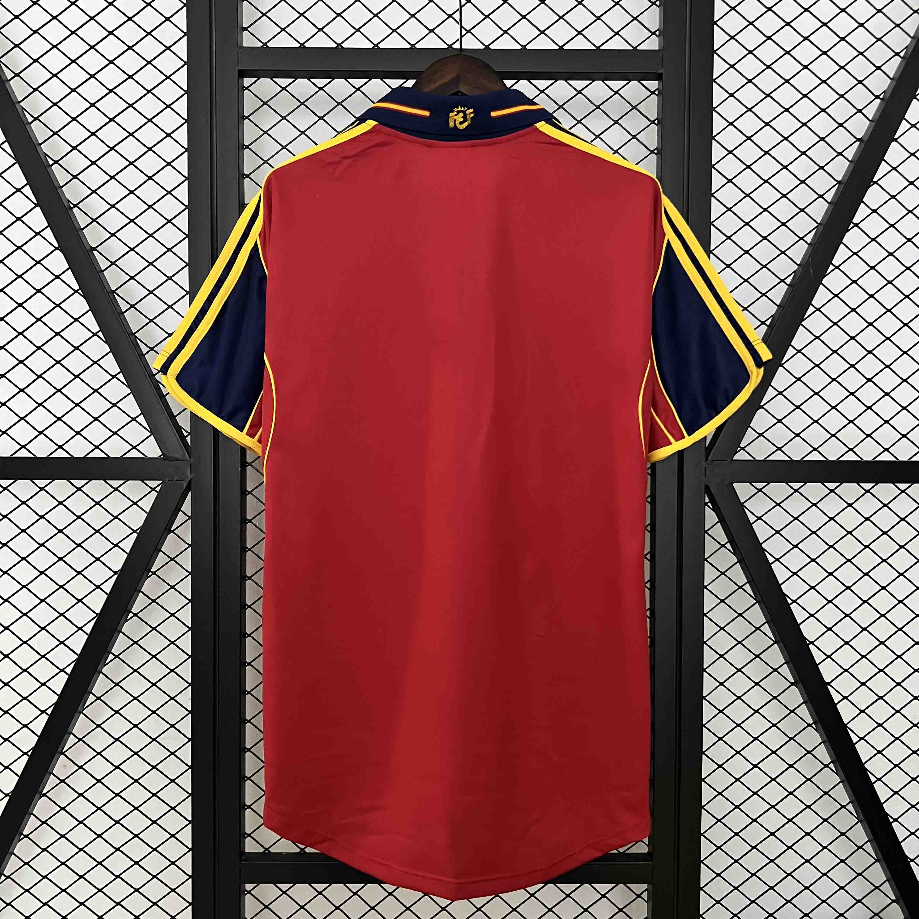 Spain 2000 Retro Home Football Jersey