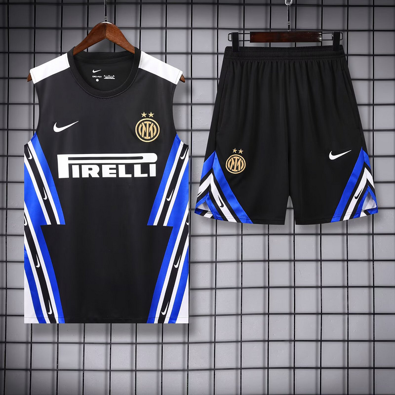 Inter Milan 25/26 Retro Black Training Kits Vest Suits【Top+Shorts】