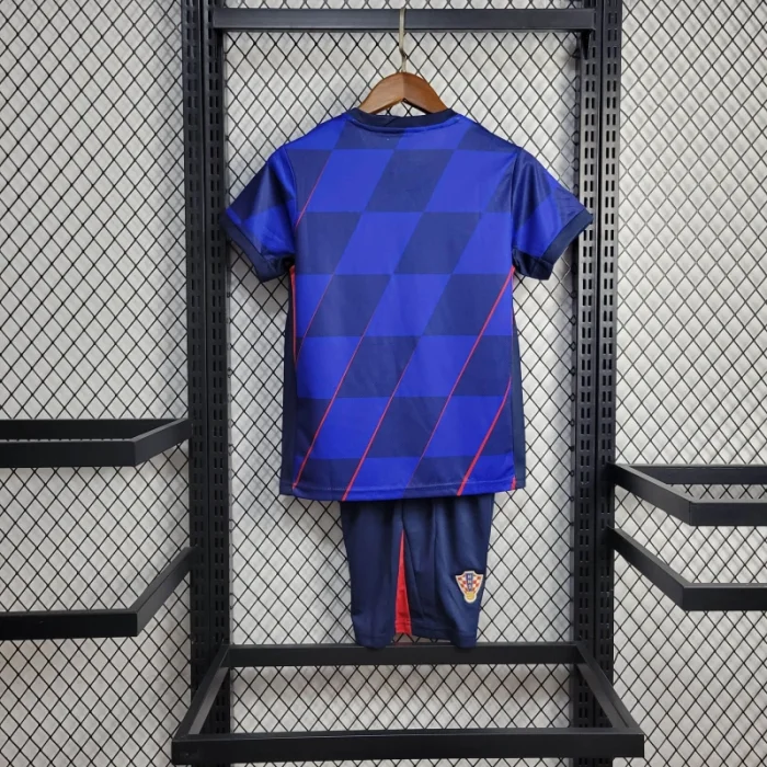 Kids Croatia Away Kit 24/25 Euro Cup 2024 Football Jersey