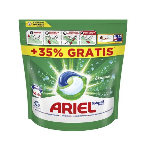 Ariel Pods Original Todo en 1 Bolsa de 54 Cápsulas de Detergente
