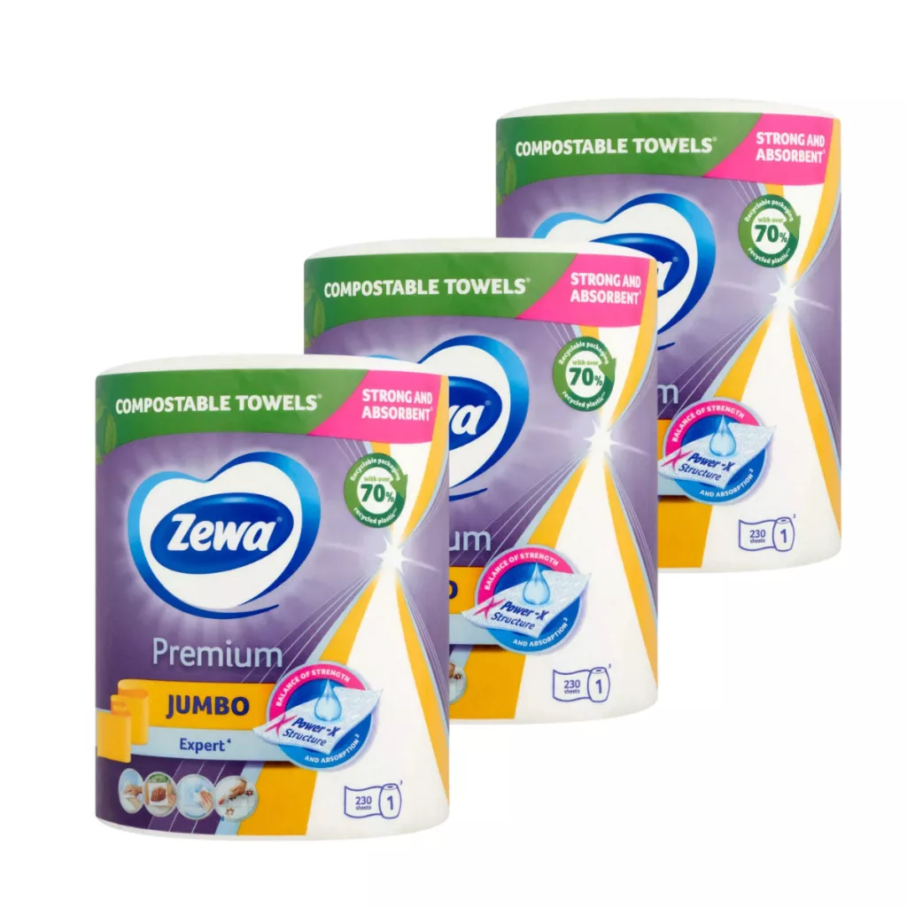 Zewa Premium Jumbo 3 rétegű papírtörlő 3x1 tekercs (3x230 lap)