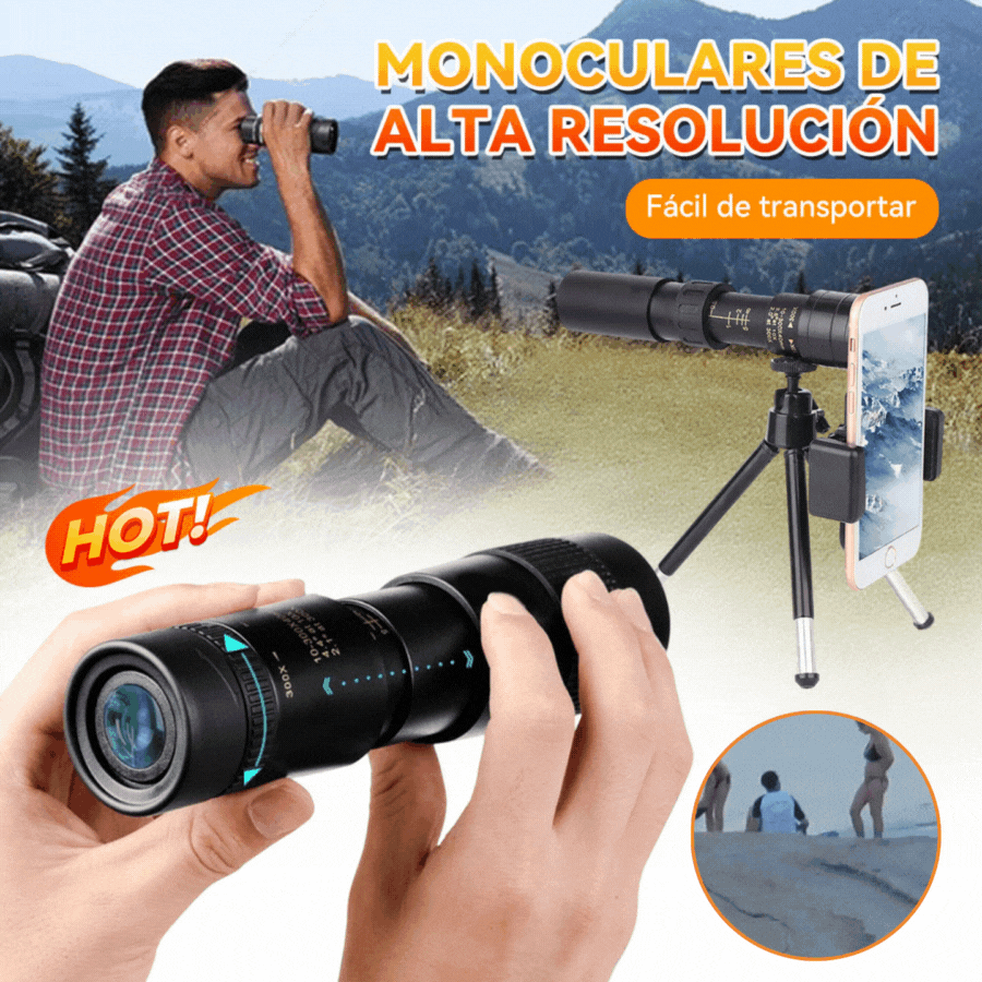 🔥🔥【Compre 1 y obtenga 1 gratis】【juego de 6 piezas】🔥 Telescopio monocular con zoom de 10-300x