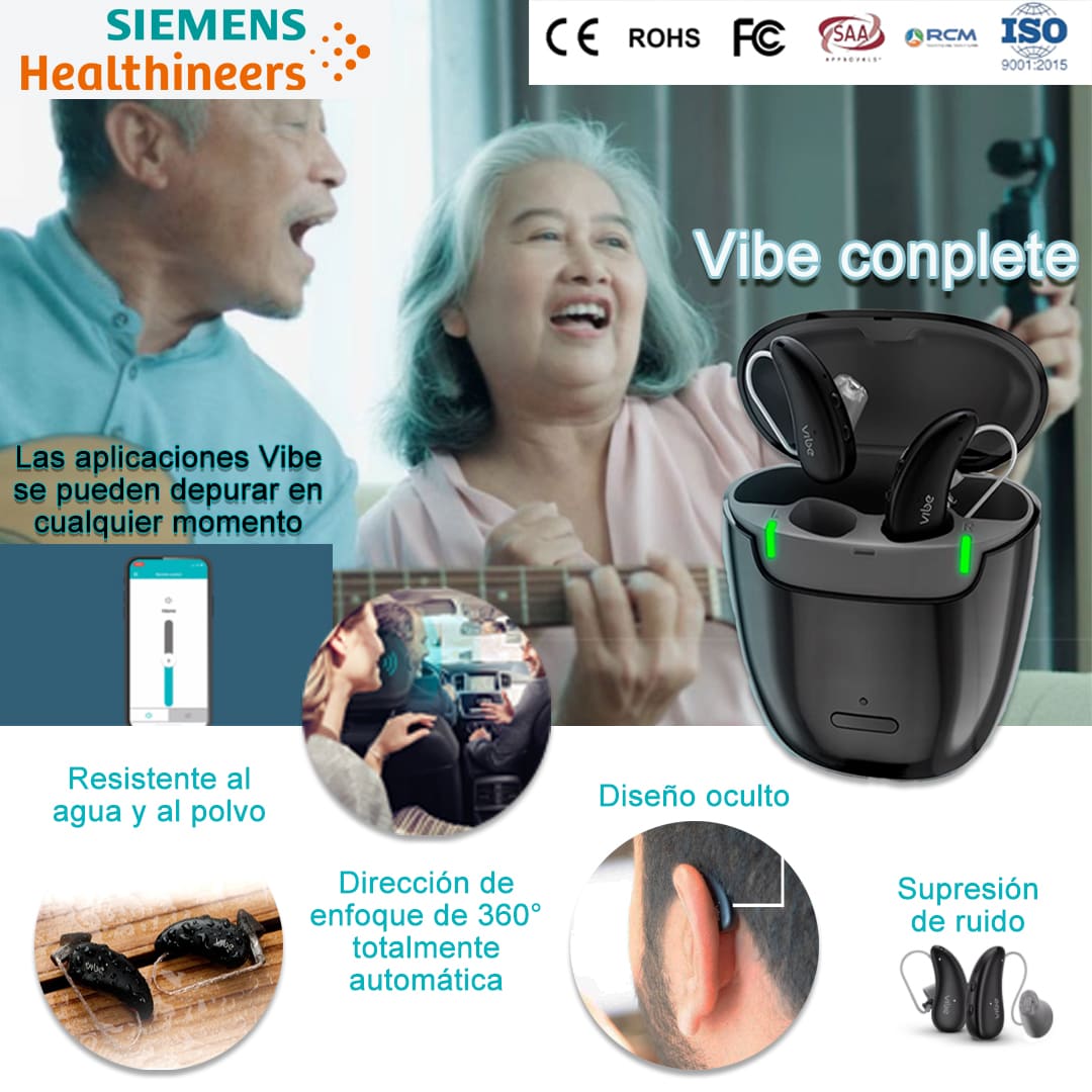 Los audífonos Siemens vibran completamente para ayudarle a escuchar y vivir una vida mejor.