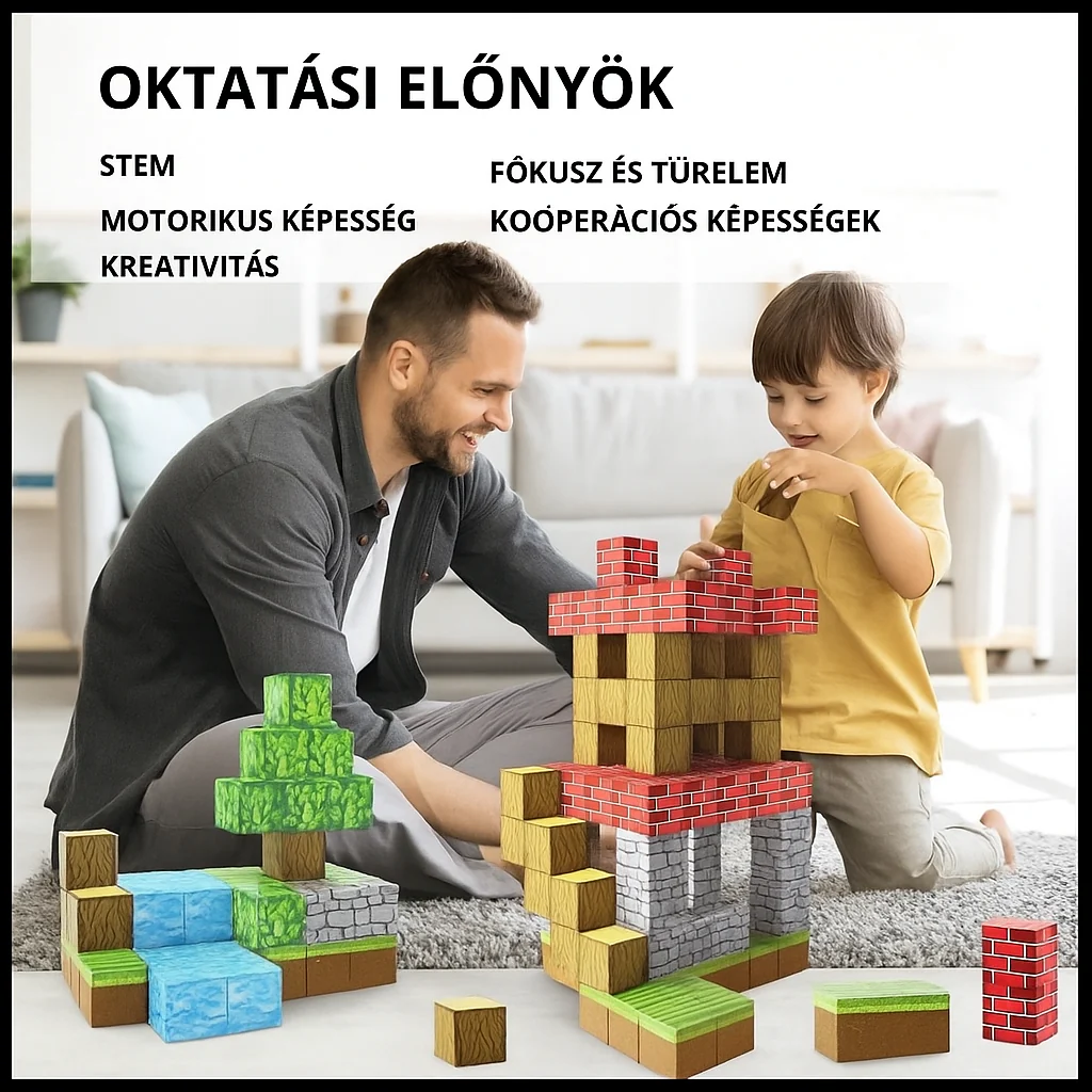 MagneCraft™ Magnetic Building Blocks Inspired by Minecraft