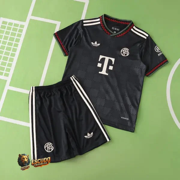 BAYERN MUNICH III 25/26 NEGRO EQUIPACIÓN PARA NIÑOS