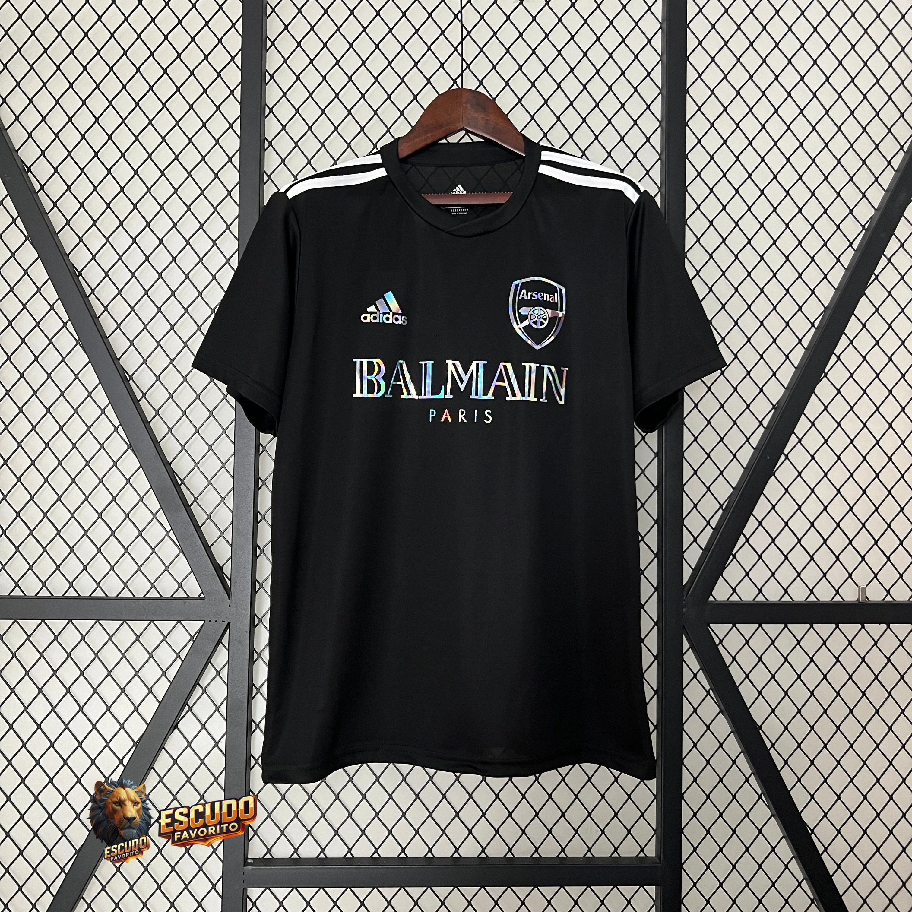CAMISETA ARSENAL EDICIÓN LIMITADA BALMAIN PARIS BLACK 24/25 HOMBRE