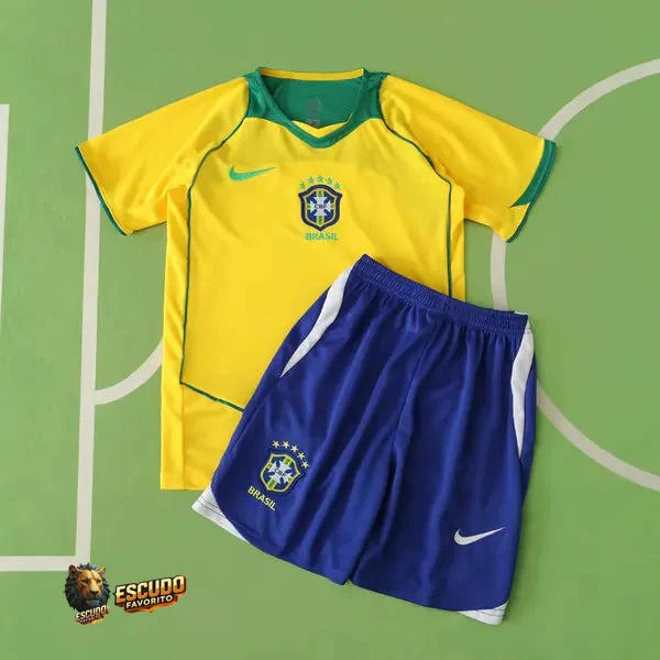 CAMISETA BRASIL I 2004 EQUIPACIÓN PARA NIÑOS (RETRO)