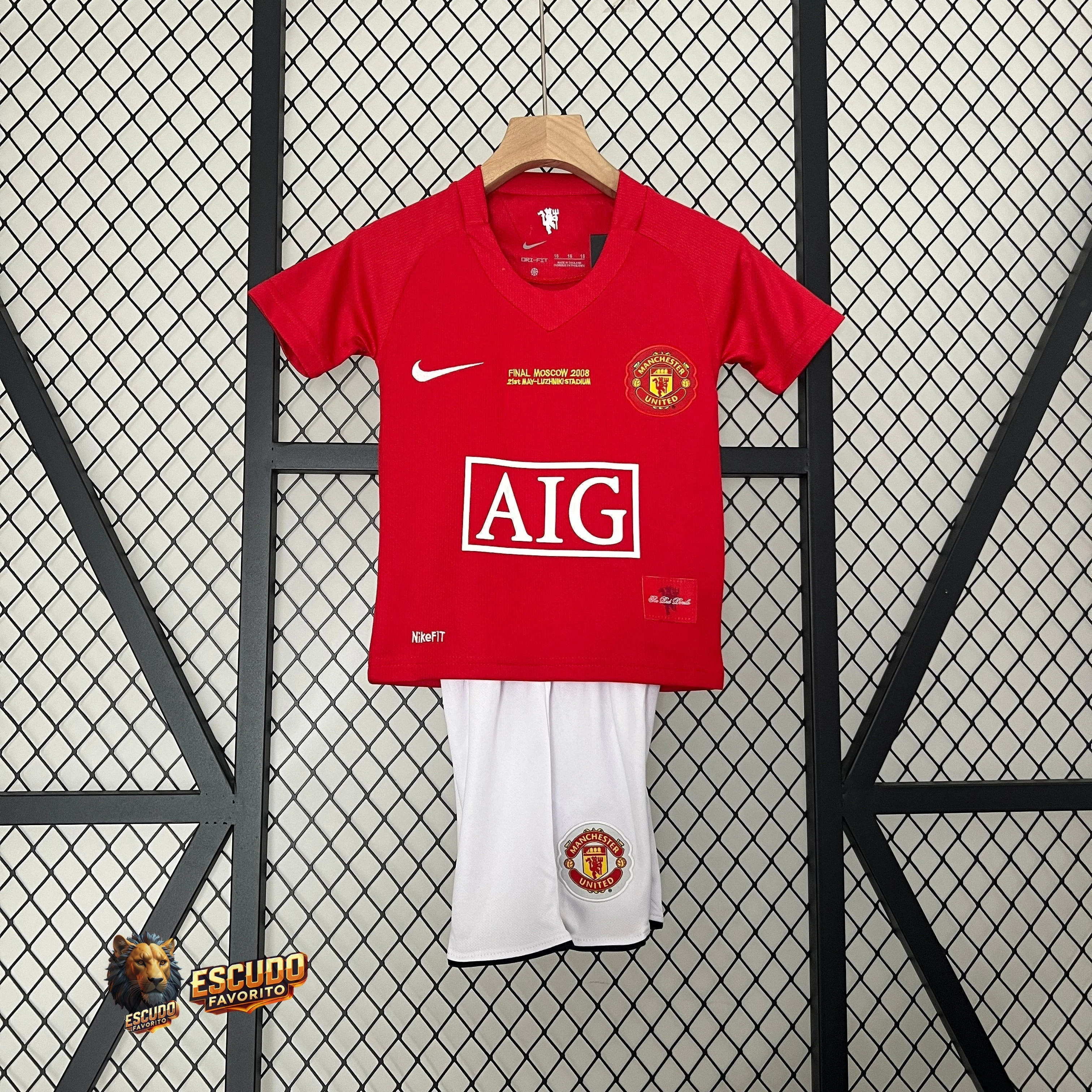 CAMISETA MANCHESTER UNITED I ESPECIAL FINAL CHAMPHIONS LEAGUE 07/08 EQUIPACIÓN PARA NIÑOS (RETRO)