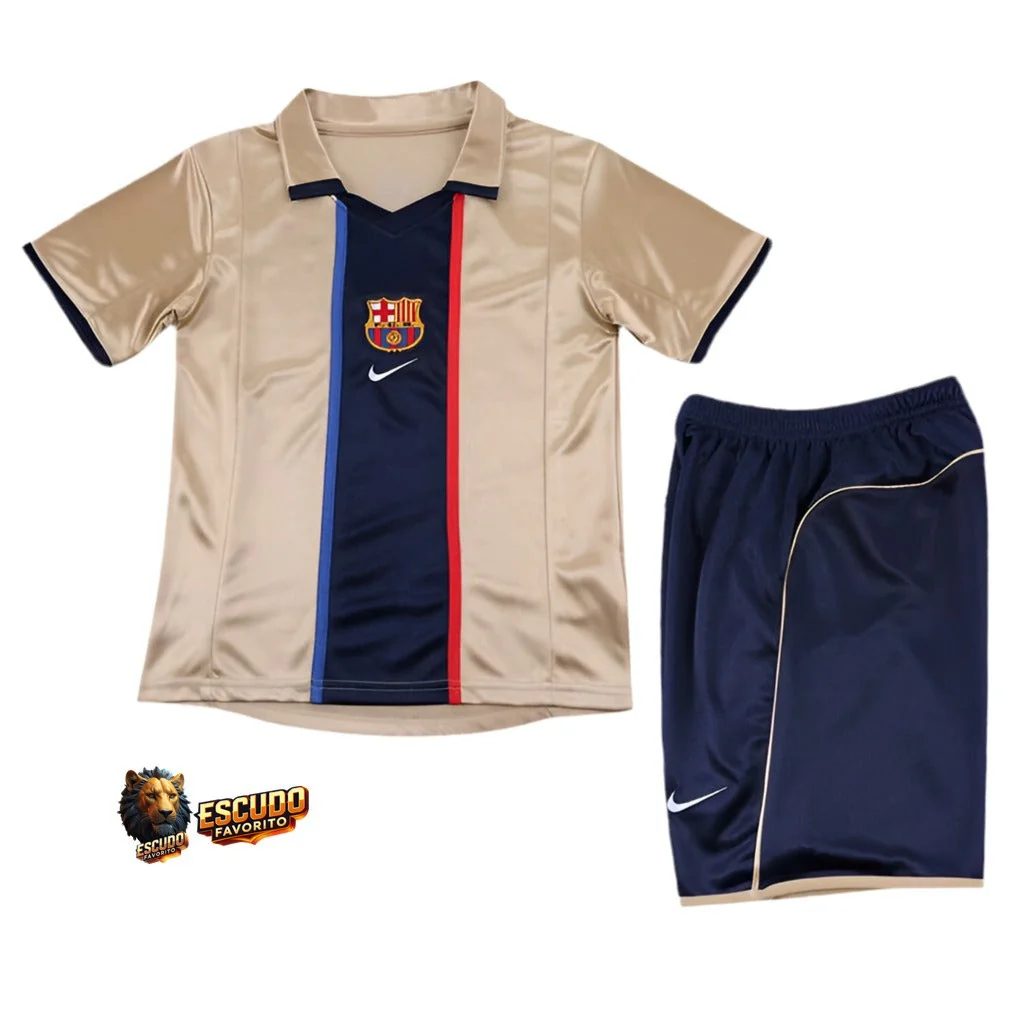 CAMISETA BARCELONA II 01/02 EQUIPACIÓN PARA NIÑOS (RETRO)