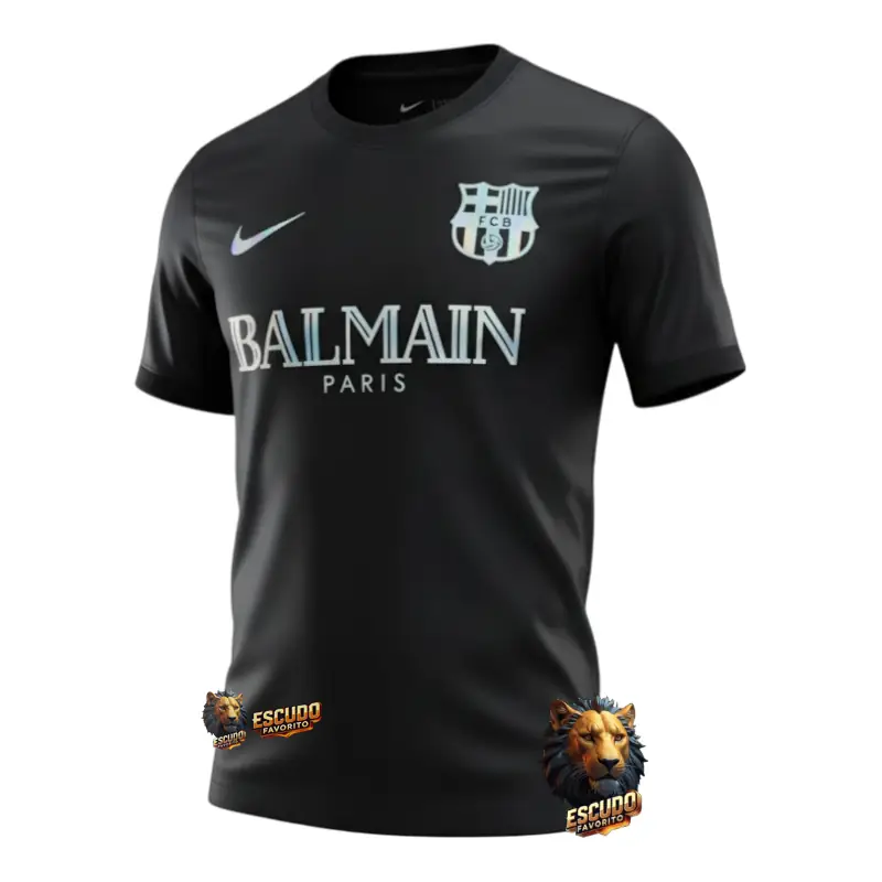 CAMISETA BARCELONA EDICIÓN LIMITADA BALMAIN PARIS BLACK 24/25 HOMBRE
