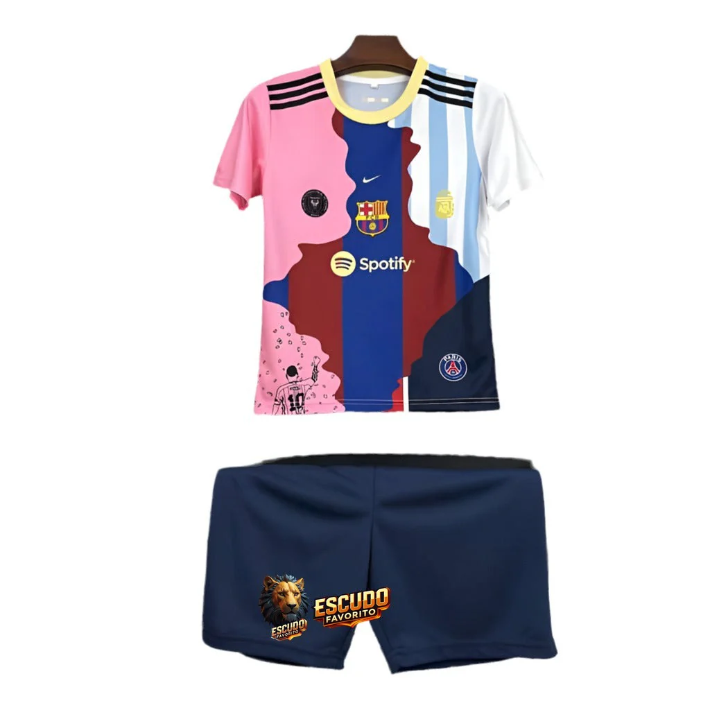 BARCELONA 25/26 EDICIÓN ESPECIAL MESSI EQUIPACIÓN PARA NIÑOS