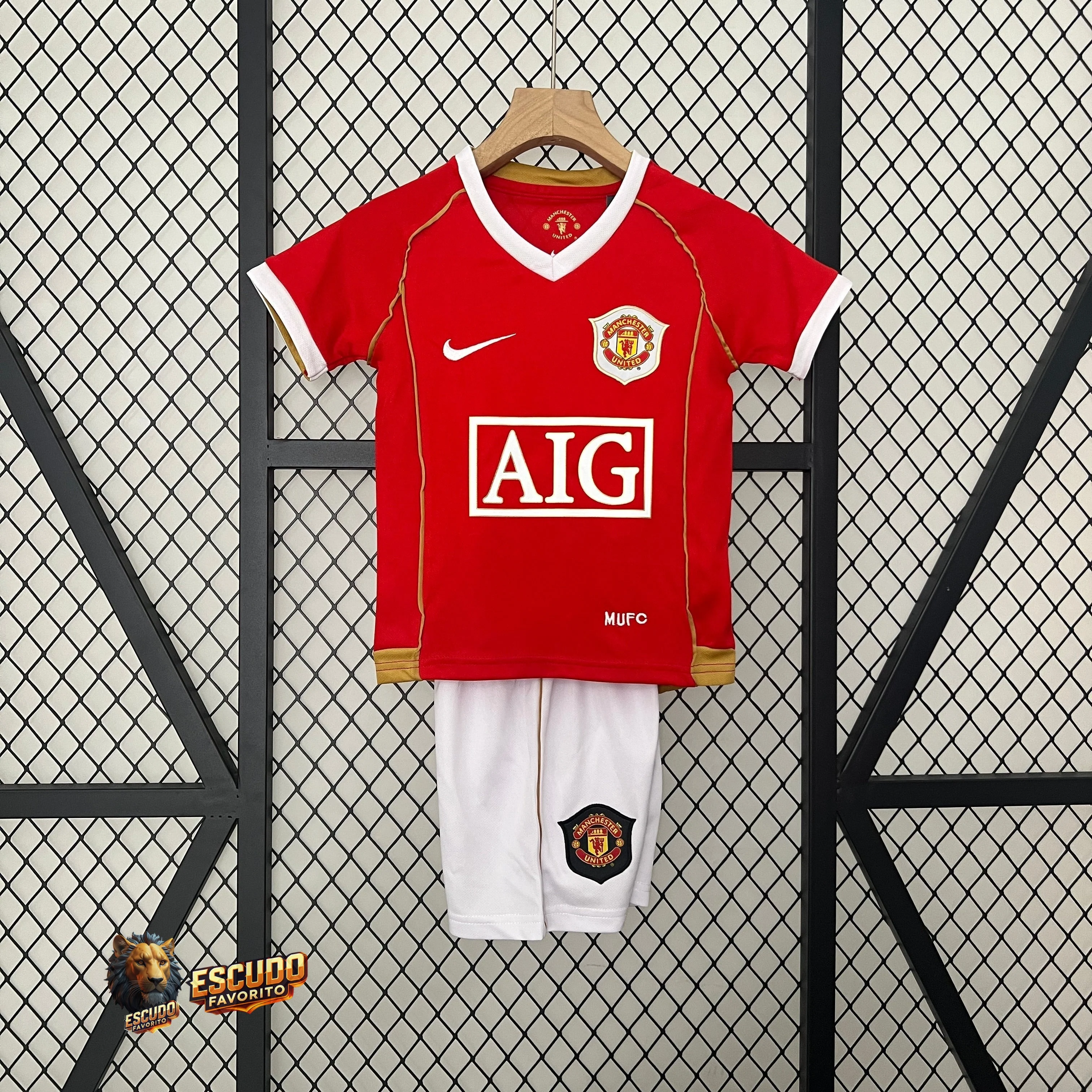 CAMISETA MANCHESTER UNITED I 06/07 EQUIPACIÓN PARA NIÑOS (RETRO)