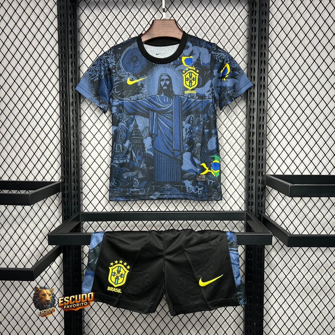 CAMISETA BRASIL EDICIÓN ESPECIAL DARK BLUE EQUIPACIÓN PARA NIÑOS