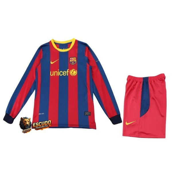 BARCELONA I 10/11 EQUIPACIÓN PARA NIÑOS RETRO MANGA LARGA HOMBRE