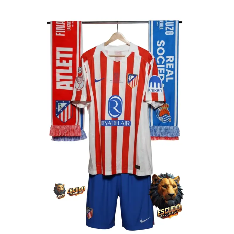 ATLÉTICO DE MADRID I 25/26 FINAL COPA DEL REY CON PARCHE EQUIPACIÓN PARA NIÑOS