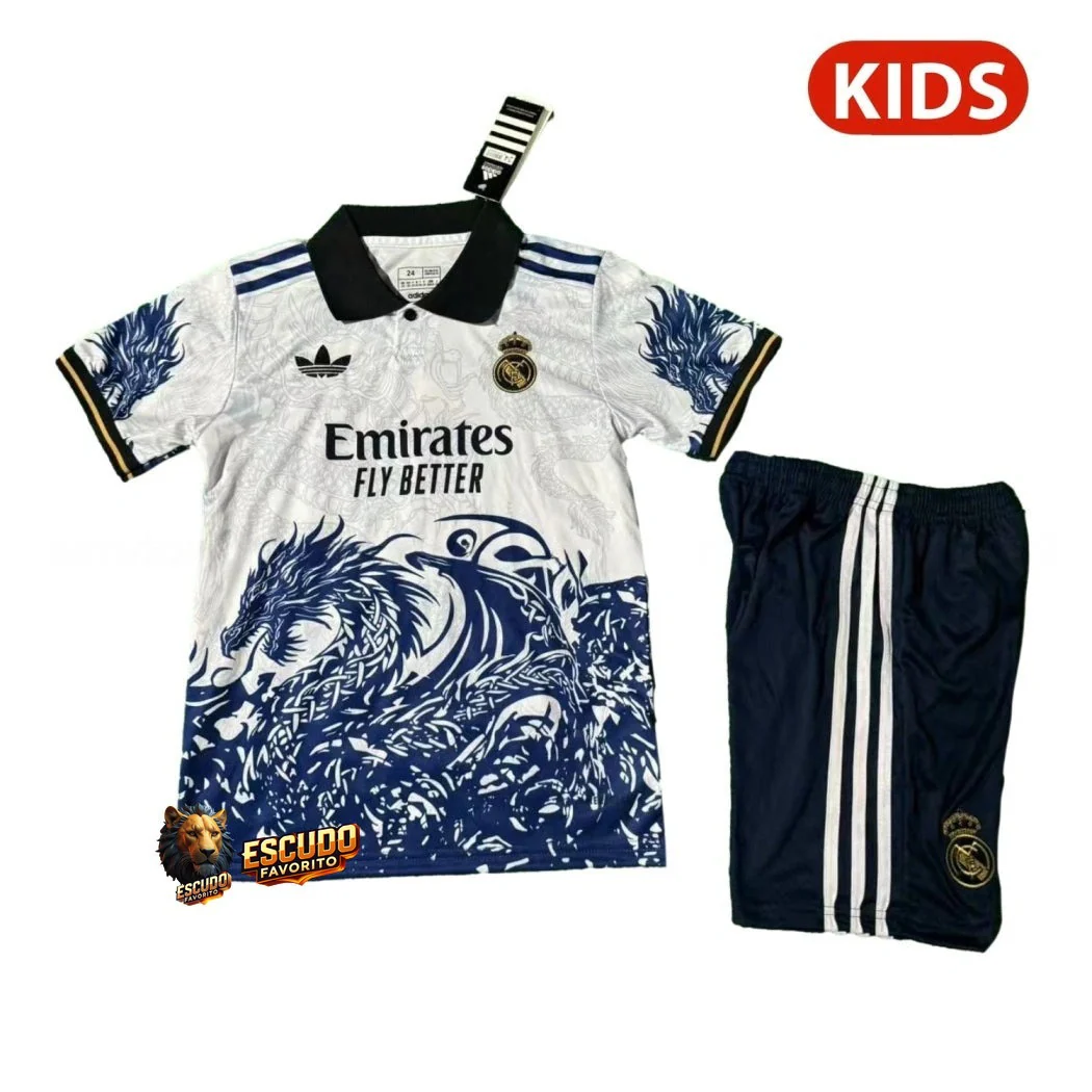 REAL MADRID DRAGÓN BLANCA III 25/26 EQUIPACIÓN PARA NIÑOS