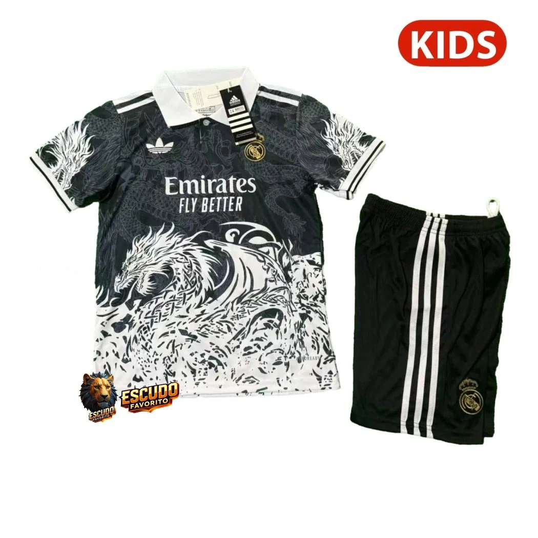 REAL MADRID DRAGÓN NEGRA II 25/26 EQUIPACIÓN PARA NIÑOS