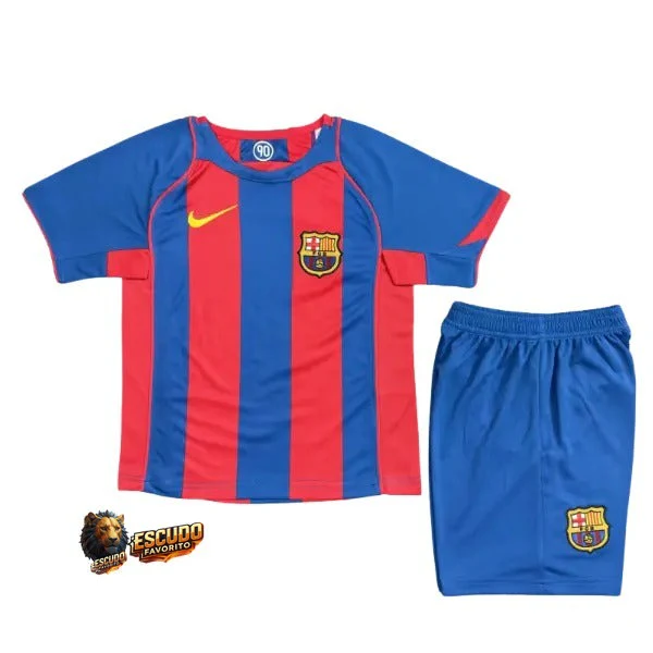 CAMISETA BARCELONA I 04/05 EQUIPACIÓN PARA NIÑOS (RETRO)
