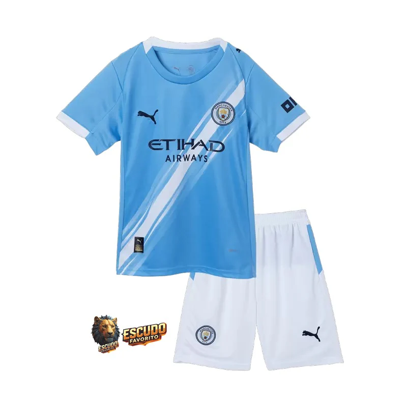 CAMISETA MANCHESTER CITY I 25/26 EQUIPACIÓN PARA NIÑOS