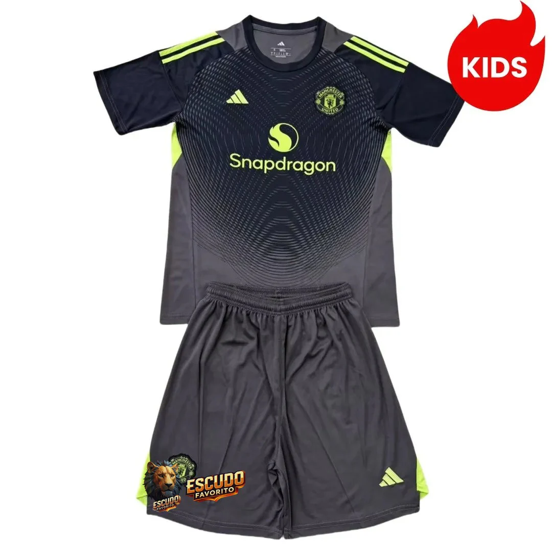 CAMISETA MANCHESTER UNITED PORTERO 25/26 EQUIPACIÓN PARA NIÑOS