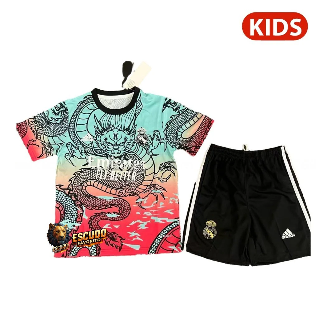 REAL MADRID DRAGÓN AZUL Y ROJA 25/26 EQUIPACIÓN PARA NIÑOS