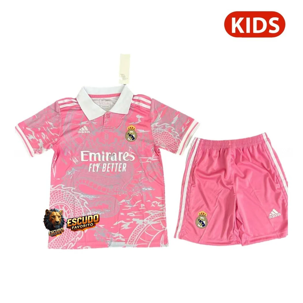 REAL MADRID DRAGÓN ROSA POLO 25/26 EQUIPACIÓN PARA NIÑOS