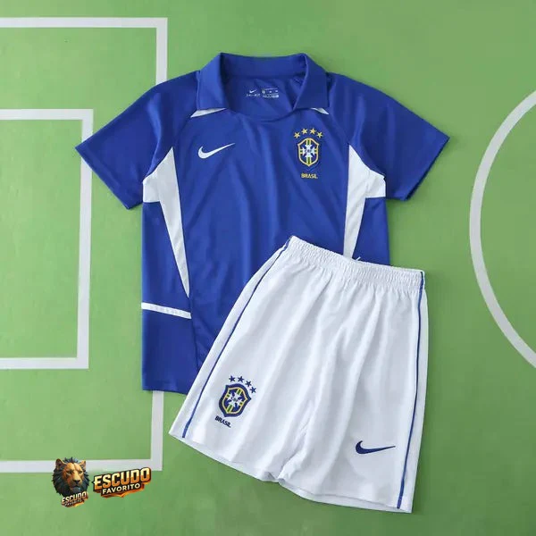 CAMISETA BRASIL II 2002 EQUIPACIÓN PARA NIÑOS (RETRO)