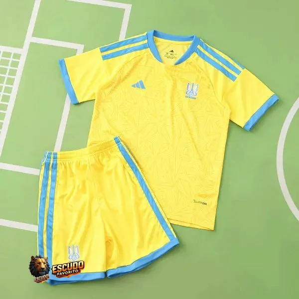 CAMISETA UCRANIA AMARILLA MUNDIAL 2026 EQUIPACIÓN PARA NIÑOS