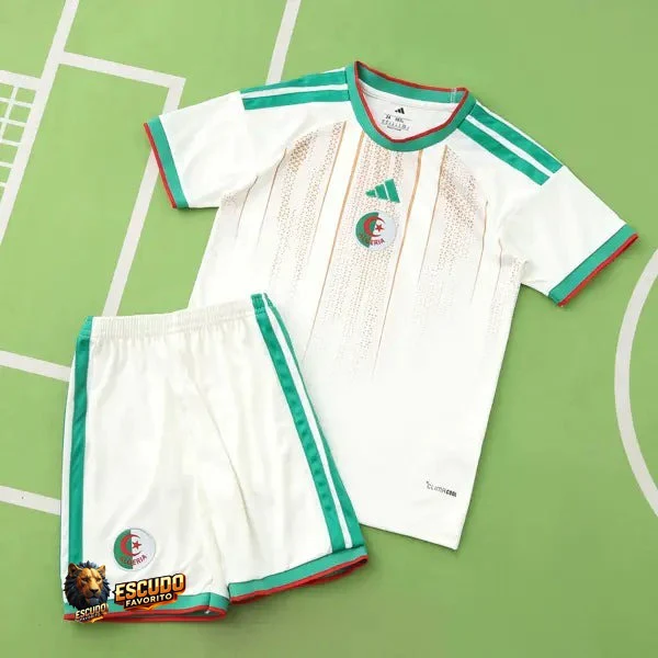 CAMISETA ARGELIA MUNDIAL 2026 BLANCA EQUIPACIÓN PARA NIÑOS