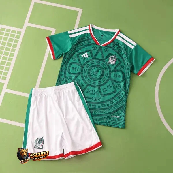 CAMISETA MEXICO I 2026 MUNDIAL EQUIPACIÓN PARA NIÑOS