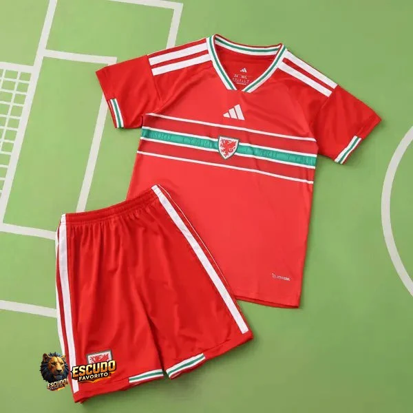CAMISETA PAIS DE GALES I MUNDIAL 2026 ROJA EQUIPACIÓN PARA NIÑOS