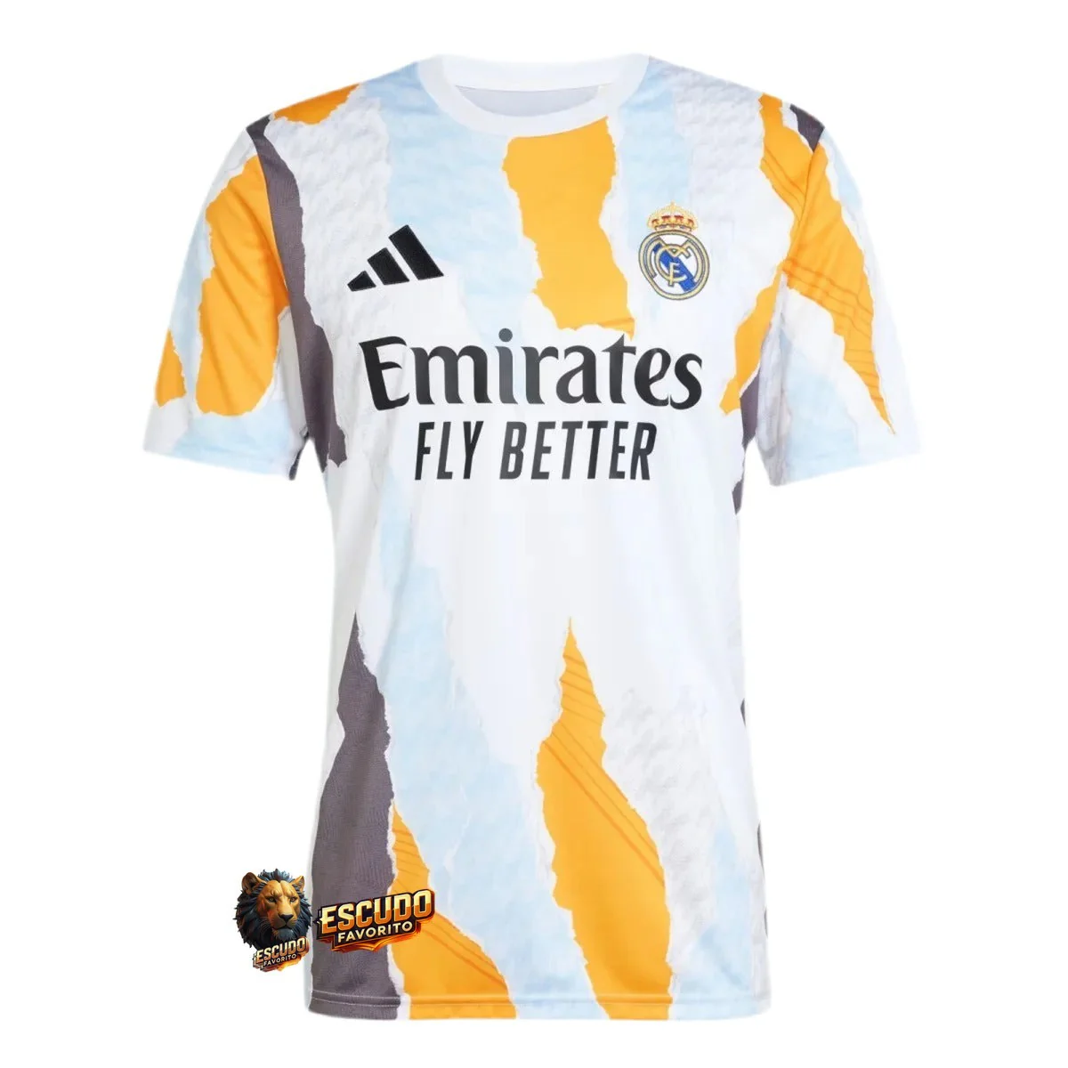 CAMISETA REAL MADRID PREJUEGO 24/25 NARANJA HOMBRE