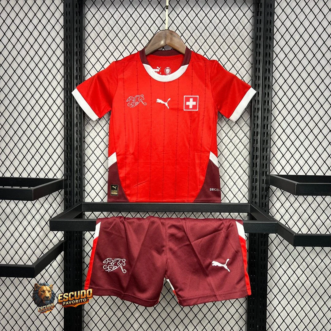 CAMISETA SUIZA I EURO 2024 EQUIPACIÓN PARA NIÑOS