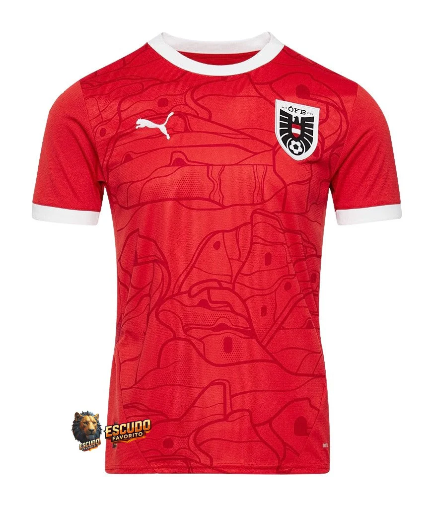 CAMISETA AUSTRIA I 24/25 ROJO EURO HOMBRE