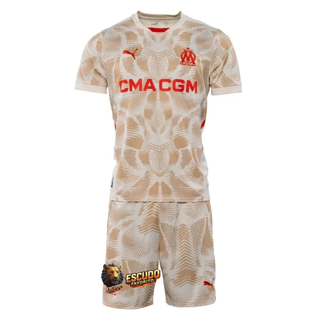 CAMISETA OLYMPIQUE DE MARSEILLE PORTERO I 24/25 EQUIPACIÓN PARA NIÑOS